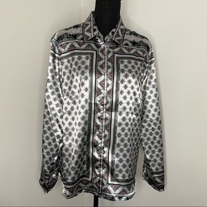 ❤️❤️ Zac & Rachel button down retro-style long sleeve size L